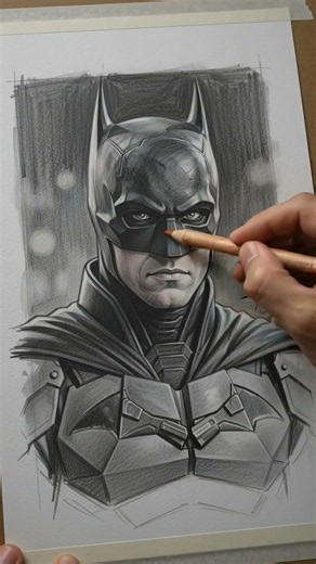 Batman drawing process! 🦇 Rate this from 1-10! 👇 #Batman #FanArt