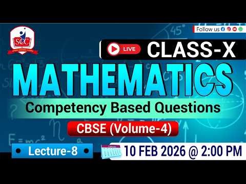 Competency Based Questions Class 10 Maths | LIVE Class | CBSE Volume 4 | L-8