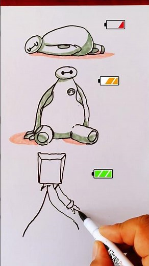 How to draw Baymax⚡// Big Hero 6 #myart #howtodraw #drawing