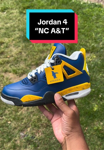 Jordan 4 “NC A&T” 🐶…. #airjordan #customshoes | Jordan 4’s