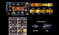 Mix of 4 videos from youtube : Every Movie Studio Logos Played At Once