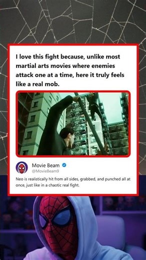 Neo is Hit From All Sides in Fight Scene Unlike Most Martial Arts Movies