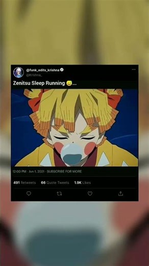 zenitsu🔥sleep running 😉#anime #demonslayer #inosuke #anime #shorts #funny