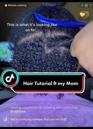 Hair Tutorial ft my Mom! 🥰❤️ #fyp #hairtutorial #jamaican #mom #4chair #tutorial #naturalhair #curls #ecogel #live