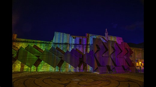 aweStruct testing lights at Ely Sculpture Park