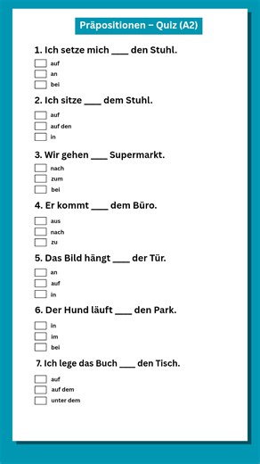 Learn German : Grammatik A2 quiz part 3 #learn_german #Deutschlernen #german #german_grammatik | Deutsch Akt