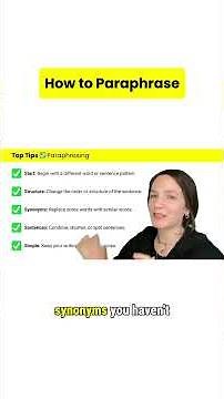 How to Paraphrase