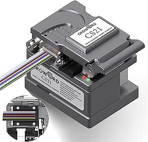 Optical Fiber Cleaver Handheld Fiber Optic Thermal Stripper for Ribbon or Simplex Fiber,2 in 1 Stripping and Cutting,Fiber Optic Hot Stripper, Automatic Heating Stripping Tool for 1-12 Strands