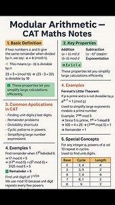 34 reactions | Modular arithmetic notes #modulararithmetic #ssccgl #viralreels #sscmath #rrbntpc | Mathematics Centre | Facebook