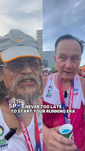 IT’S NEVER TOO LATE TO START YOUR RUNNING ERA 🏃🏃‍♀️ 68-year-old runners Diyo Soli and Greg Torres inspire young runners, showing that it’s okay to start at any moment when entering the running community. | via Maureen Muarip/One Sports #OSOnTheSpot #OneSports #TrilogyRunAsia | One Sports