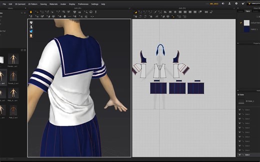 【Marvelous Designer】4分钟看完JK水手服怎么做