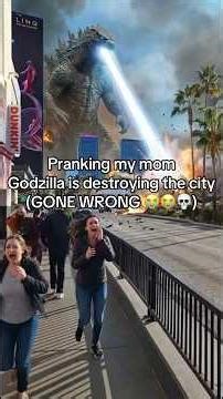 I almost got her fired 😬😭 #prank #asian #mom #godzilla #shorts
