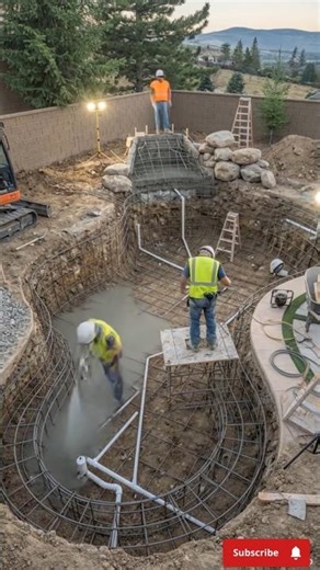 Luxury Waterfall Pool Build 🔥 Backyard Paradise Transformation | Satisfying Pool Design#ai #shorts