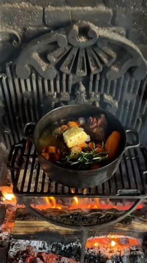 Oxtail Melted Off the Bone — Fire Pit Wine Braise 🔥