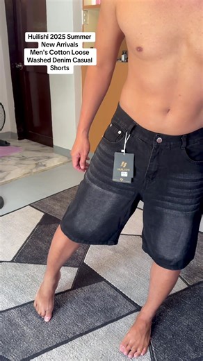 Huilishi 2025 Summer Men's Cotton Loose Shorts