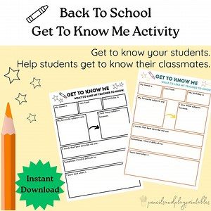 Get to Know Me Activity, Back to School, Educational Resource, Ice Breaker Games, New School Year Worksheet, Printable Class Resource - Etsy Australia