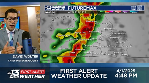 FORECAST UPDATE: The severe weather risk has increased Wednesday evening, especially for areas west of I-65. Isolated tornadoes, hail and damaging winds possible. Here is the latest forecast. | WBKO First Alert Weather