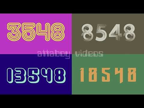 QUAD VISION counting numbers 1 to 20,000 in multi-color 🌈 fonts! HD