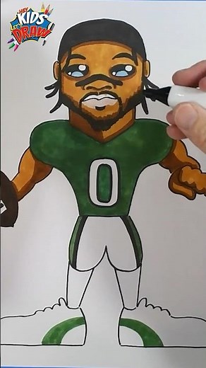 🏈 How to draw D’Andre Swift of the Philadelphia Eagles NFL football team. #heykidsletsdraw