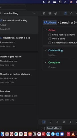 UpNote Quick Tip - Managing Actions #upnote #tutorial #taskmanagement