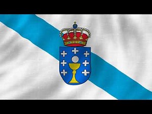 Galicia national anthem instrumental with waving flag