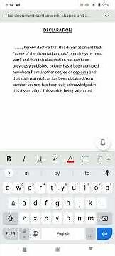 How to write declaration for any dissertation