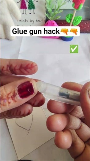 Glue gun hack🔫✏️◻️✅#diy #artandcraft #papercraft #hack