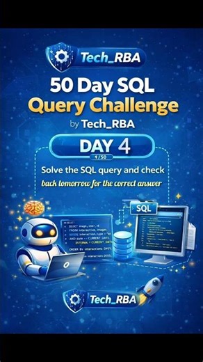 Day 4 SQL Query Challenge 🤔 by Tech_RBA 🚀🔥