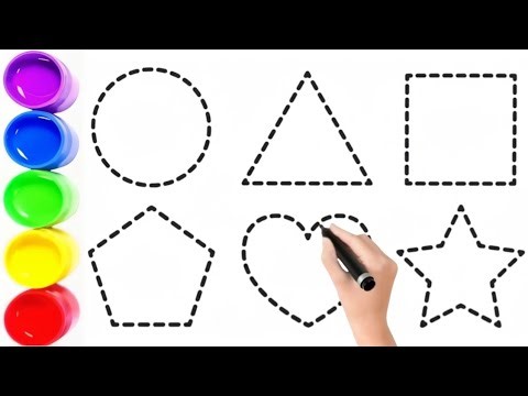 Easy Shapes learning for Kids | Easy Shapes Drawing & Coloring | Circle, Square, Triangle, Rectangle