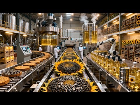 How Sunflower Oil Is Made | Modern Vegetable Oil Manufacturing Process