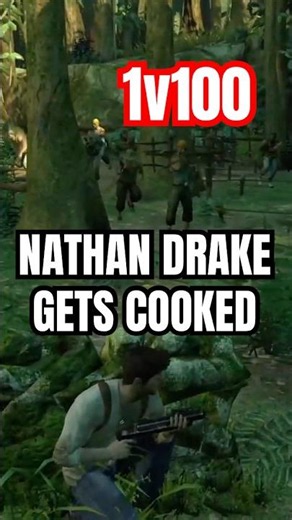 UNCHARTED 1 CRUSHING AI IS NUTS #gaming #gamingshorts #playstation #uncharted #nathandrake #ps5 #psn