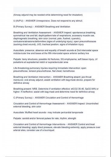 TNCC TRAUMA NURSING CORE COURSE ACTUAL EXAM QUESTIONS & ANSWERS LATEST 2025 A+ GRADED 100% VERIFIE