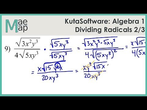 KutaSoftware: Algebra 1- Dividing Radicals Part 2