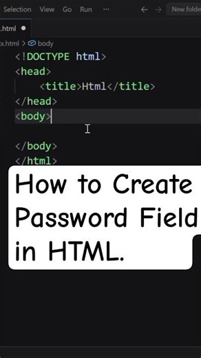 How to Create Password Field in HTML #shorts