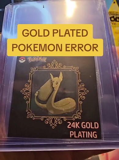 We found an error on gold plated pokemon stickers! #dragonair #pokemon #gold #poppingcandy #error #tcg #ripandship #goldpokemonsticker #pokemongirl #pinkhair