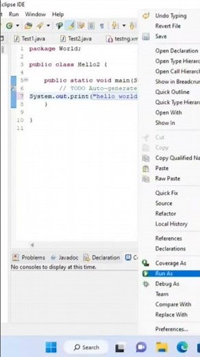 java project eclipse #code #java #eclipse #eclipsejava #javaprogramming #helloworld