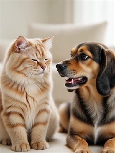 When the toy squeaks… and both go 😳