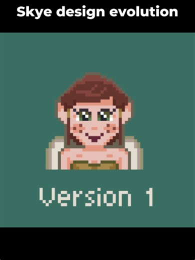Check out the design evolution of the protagonist of Fairy Springs: Skye 🧚‍♀️ At first portraits in-game were 32x32 but I decided to bump that up to 64x64 and I'm glad I did! What do you think? Wishlist Fairy Springs on Steam today! #indiedev #cozygaming #indiegame #pixelgame #fairycore #fairy