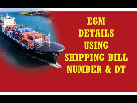EGM Details Using Shipping Bill No / EGM Status / TN-EXPORTER