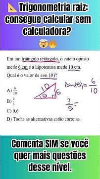 📐 Trigonometria raiz: consegue calcular sem calculadora? 🤯🔥