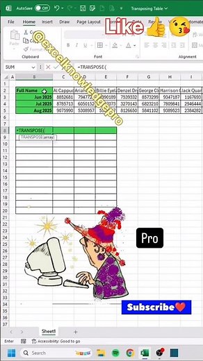 Amazing Transpose Formula & Sort Trick in Excel | Convert Rows to Columns & Sort Big Data #excel