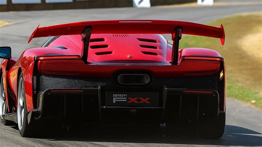 Ferrari FXX screams down the track in style