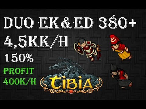 Tibia | Issavi Sewers | Duo EK&ED 380+ | 4,5kk/h (150%) | 150 Charms