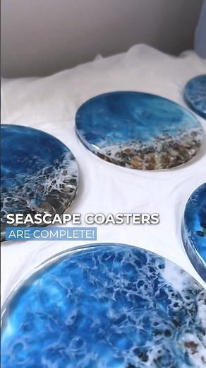 🌊✨ DIY Ocean-Inspired Resin Coasters Tutorial! @anastasia_kate_art (inst) #resinart #epoxyart #diy