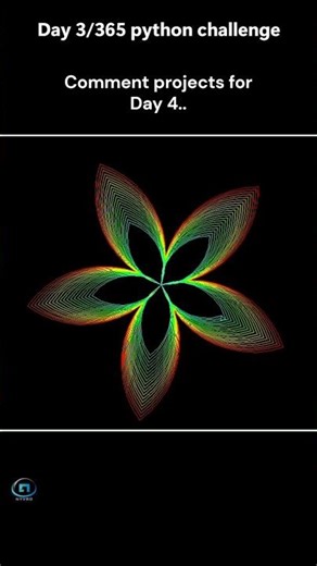 How to make a 🌸in Python Day 3 365 #Shorts #Python