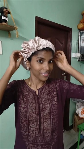 Does Silk satin Bonnet Really Work? haircare 😳 #shorts #hair #haircare