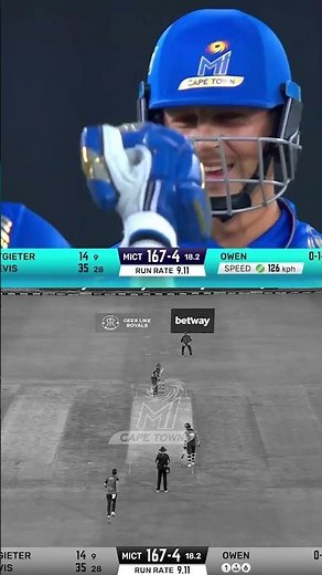 Delano can 𝘴𝘮𝘢𝘴𝘩 💥 Delano can be 𝘤𝘩𝘦𝘦𝘬𝘺! 😉 #MICapeTown #OneFamily #SA20 | Delano Potgieter