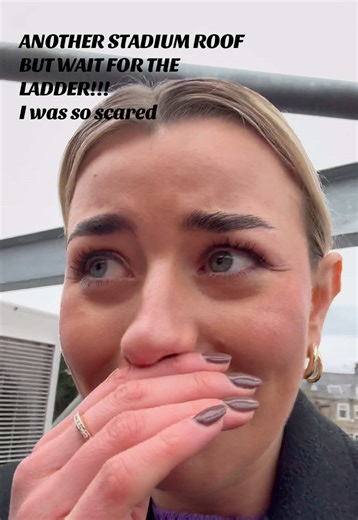 that ladder and a dramatic me do not go well together. Accrington Stanley = proper football ground ⚽️