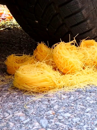 Crushing Crunchy and Soft Objects with a Car