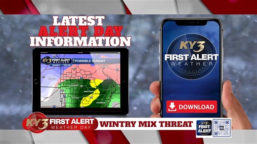 FIRST ALERT WEATHER DAY SUNDAY/MONDAY: Stay ahead of the changing wintry weather forecast with the KY3 First Alert Weather app. Download today for Apple and Droid products. | KY3
